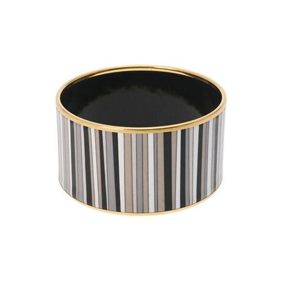 Hermes Enamel TGM Striped Pattern Bangle - Picture 4 of 9